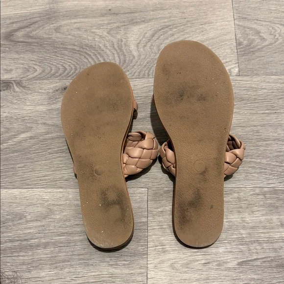 A New Day Tan Braided Slide Sandals - Picture 2 of 3